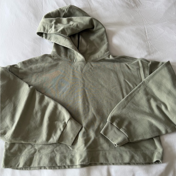 ALO Yoga Tops - Alo Green Hooded cropped Sweatshirt